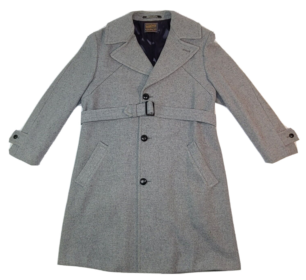 Vintage Pendleton Wool Overcoat Jacket Coat USA Made in PORTLAND OREGON Size L